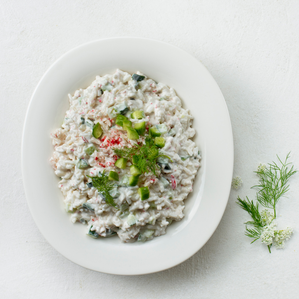 Krabimaitseline riisisalat